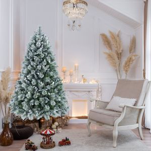 Albero di Natale Artificiale Pre-Illuminato da 120 cm, Effetto Neve, Realistico Pino Innevato per Decorazioni Interne Casa e Ufficio - Product Image 2