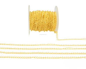 Meilleur Cadeau Nouvel An Chaîne de Bijoux Plaqué Or 18K 4 MM Type Curb Matériau Laiton de Haute Qualité 1 Pied de Longueur Composant de Bijouterie - Product Image 2