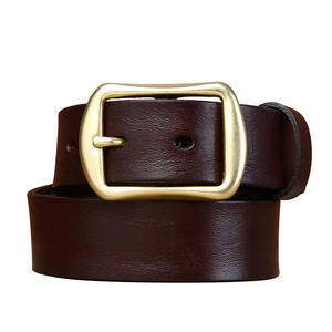 Ceinture en cuir pour homme, marron, motif floral gravé, ceinture de cow-boy avec boucle en argent gravée - Product Image 1