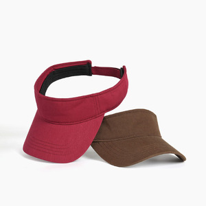 Wholesale Embroidery Printing Customized Logo <b>Red</b> Cotton Sun Visor Adjustable Outdoor Hat Women Men Sports Caps - Product Image 1