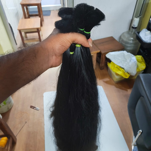 Cheveux humains indiens vierges en gros, provenant d'un seul donneur, qualité fabricant, cuticules alignées, double trame machine, toutes couleurs, permanentables - Product Image 5