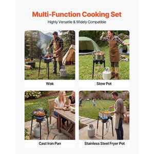 Fornello a Gas Propano LPG a Bruciatore Singolo 100.000 BTU, Fornello da Esterno in Acciaio al Carbonio Resistente ad Alta Efficienza per Campeggio e Barbecue - Product Image 6
