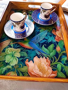 Plateau imprimé en bois pour console d'entrée, rangement de clés, organisation de couloir domestique, utilisation comme plateau de service, vente en gros - Product Image 2