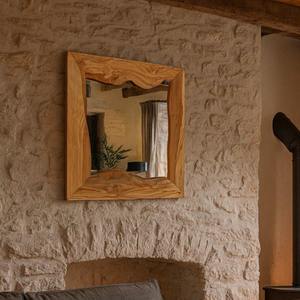 Miroir mural en bois Art Déco à motif géométrique pour la décoration de maison de luxe, accessoire de miroir suspendu en gros - Product Image 1