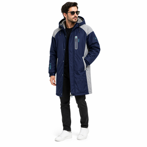 Premium Unisex Swim Parka Waterproof Windproof Fleece Lined Long <b>Jacket</b> for Swimmers Surfing Pool and Outdoor Use - Product Image 3