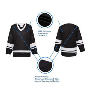 Maillots de hockey sur glace sublimés avec logo personnalisé, 100 % polyester de haute qualité, respirants, fabriqués au Pakistan, personnalisation possible. - Product Image 3