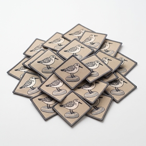 Wholesale Custom Patch Maker Hexagon Swimming <b>Duck</b> Waterfowl Badge Dark Navy Twill Teal Border Iron On Applique - Product Image 2