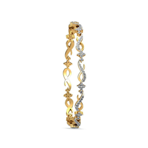 1.52ct Natural Diamond Twirl Bangle in Yellow Gold HI Color VS-SI Clarity <b>Infinity</b> Twirl Design - Product Image 3
