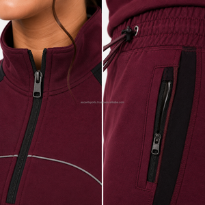 Ensemble de survêtement de sport pour femme avec pull demi-zip et pantalon de jogging, vêtements de sport personnalisables, marque privée, OEM, ODM, vente en gros directe usine - Product Image 4