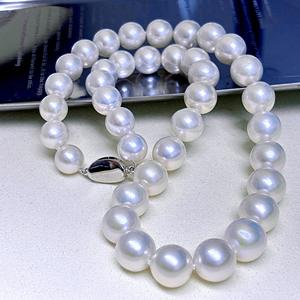 Colgante de perla verde pavo real natural de 10-11 mm con oro grueso de 18 quilates y cadena Chopin, collar perfectamente redondo e impecable - Product Image 3