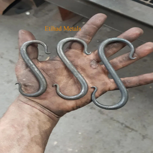 Hand Forged Wall <b>Hook</b> Handmade Rustic Wall <b>Hook</b> Metal Single <b>Hook</b> Hand Hand Forged Blacksmith Made Round Bar <b>S</b> Scroll <b>Hook</b> - Product Image 1