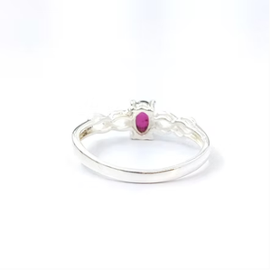 Pinkish-Red <b>Garnet</b> Gemstone Simple Band with Modern Design <b>Ring</b> 925 <b>Silver</b> Fine Jewellery Everyday Wear - Product Image 4