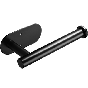 Self Adhesive Black <b>Toilet</b> Paper <b>Holder</b> <b>Wall</b> <b>Mount</b> <b>Toilet</b> <b>Roll</b> <b>Holder</b> No Drill Bathroom Tissue Dispenser Bathroom Accessory - Product Image 1