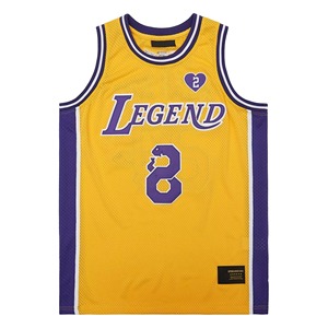 เสื้อบาสเก็ตบอลชายแบบกลับด้านได้ ระบายอากาศได้ดี ไม่มีแขน รุ่น Mamba พิมพ์ลายทีมสีน้ำเงินแบบ Sublimated - Product Image 1