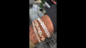 Pulsera de Oro Real con Diamantes Naturales, Diseño de Serpiente y Racimo Floral, con Piedra Verde, Chapada en Oro Rosa Certificado, Joyería Fina Unisex - Product Image 2