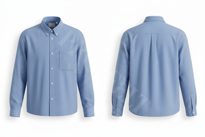 Nouvelle Collection 2026 – Chemise Habillée et Décontractée à Rayures, Boutonnée, Manches Longues en Coton, Coupe Slim avec Poche – Personnalisable - Product Image 5