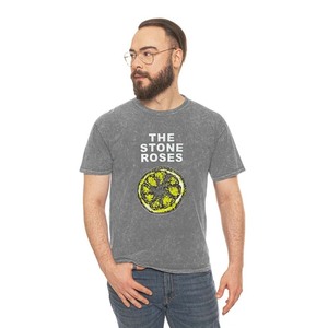 The <b>Stone</b> <b>Roses</b> Printed Gray Men's <b>T</b>-<b>Shirt</b> Short Sleeve O-Neck Casual Jersey Fit - Product Image 1