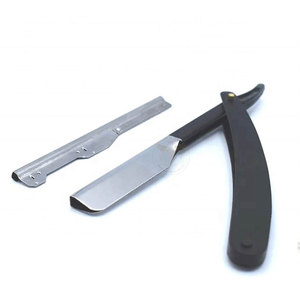 Straight Razor Cut Throat <b>Barber</b> Carbon Steel <b>Blade</b> Black Handle Vintage Shaving - Product Image 4