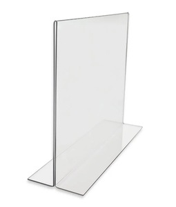 Support de signalisation vertical en acrylique transparent, présentoir inclinable moderne, étagère en plastique légère pré-assemblée - Product Image 1