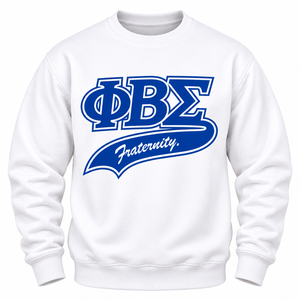 1. Phi Beta Sigma <b>White</b> <b>Men</b> Crewneck <b>Sweatshirt</b> Greek Letter Fraternity Pullover Long Sleeve Fleece Casual Brotherhood College - Product Image 3