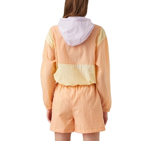 High Quality Custom Men's Color Block Patchwork Windbreaker Polyester Nylon Tracksuit Women Track <b>Zip</b> <b>up</b> <b>Jacket</b> and Shorts Set - Product Image 2