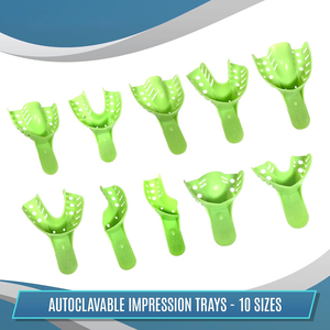 Juego Profesional de 12 Bandejas Metálicas para Impresiones Dentales |   Bolsa de Plástico Perforada de Tamaño Mediano (Número 4) - Product Image 3