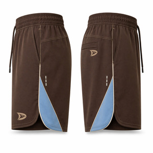 Pantalones Cortos Deportivos para Hombre, Color Marrón Cacao, 100% Poliéster, Cintura Elástica, para Pickleball, Secado Rápido, Rendimiento Atlético - Product Image 4
