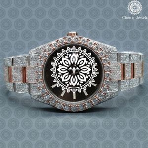 Reloj Charm_Jewells de Lujo en Acero Inoxidable, Caja de 40 mm, Movimiento Mecánico Analógico, Fecha Automática, Estilo Vintage para Hombre con Detalles de Diamantes - Product Image 1