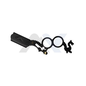 Rasoir droit professionnel de qualité supérieure pour barbier, double anneau, en acier inoxydable, pour hommes - Product Image 1