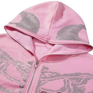 Sudaderas Brillantes para Mujer con Pedrería, Decoración de Cristales, Tela Suave, Ropa de Moda, Diseño Personalizado, Suministro al por Mayor - Product Image 5