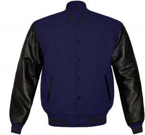 Wholesale Purple & Black Letterman <b>Jacket</b> for Men – Wool Varsity <b>Jacket</b> with Leather Sleeves - Product Image 3