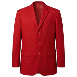 Blazer Rojo para Mujer con Cuello de Solapa, Manga Larga, Botón Único, Color Sólido, Lana y Poliéster Antiarrugas, para Otoño - Product Image 6