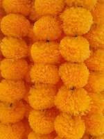 Guirlande de fleurs artificielles en soie de haute qualité, réaliste, jaune-orange, longues, en forme de marguerite, pour décoration suspendue, Noël indien
