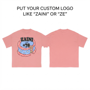 T-shirt simple pour homme en coton jersey simple 220 GSM de qualité supérieure, rose pâle, imprimé graphique surdimensionné, logo personnalisé, OEM ODM, streetwear - Product Image 1