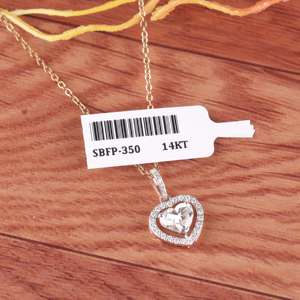 Collar con Colgante de Diamante Cultivado en Laboratorio en Forma de Corazón de 1.231 CT y Oro de 14K para Mujer |   Joyería de Lujo con Corazón de Oro - Product Image 4