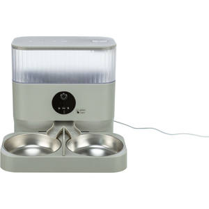 Double distributeur de nourriture pour animaux de compagnie, bols en acier inoxydable de 0,5 L avec base en silicone pour chats et chiens, blanc - Product Image 6