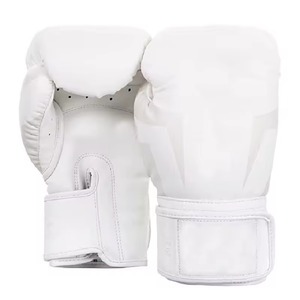 Guantes de Boxeo Blancos para Hombres Adultos, Guantes de Entrenamiento de Cuero con Correa de Muñeca Ajustable con Velcro - Product Image 4