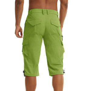Nuevos pantalones cortos cargo de moda para hombre con cierre de botón y cinturón, bolsillo largo con cremallera en el muslo, antiarrugas, con logotipo personalizado - Product Image 2