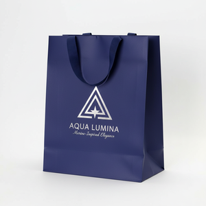 Sacs en papier laminé de luxe écologiques faits à la main avec votre propre logo pour l'emballage de bijoux et de cadeaux de supermarché - Product Image 5