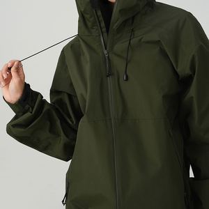 Men's Winter Thick Zipper Canvas Windbreaker <b>Jacket</b> Waterproof & Breathable Hooded <b>Pattern</b> for Cycling Running OEM Service - Product Image 4