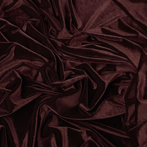 Tissu en velours bordeaux foncé 100% polyester 130 GSM, tissage uni, matière douce, respirante, séchage rapide, résistante aux plis, luxueuse et élégante - Product Image 3