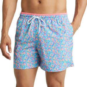 Shorts de plage personnalisés pour hommes, imprimé floral, maillots de bain à séchage rapide, taille élastique, vêtements de bain d'été, fournisseur OEM ODM - Product Image 2