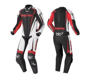 ชุดแข่งรถมอเตอร์ไซค์หนังแท้ Berik Race-X สีดำ ขาว แดง แบบชิ้นเดียว - Product Image 4