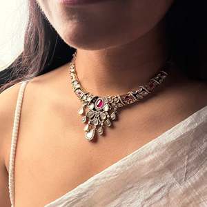 Ritamba Antique Polki Husli Fine Jewelry Set - Product Image 3