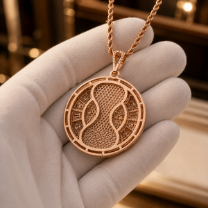 Rose <b>Gold</b> Plated Moissanite Hiphop <b>Pendant</b> Round Shape Diamond Ice Out Charm Necklace Unisex Party Jewelry - Product Image 6