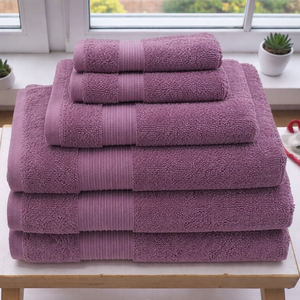 Ensemble de serviettes en coton peigné de qualité supérieure, 6 pièces, texture douce, bordure en dobby, 100% coton, ensemble de salle de bain 6 pièces, étiquette privée, logo personnalisé, fourniture - Product Image 3