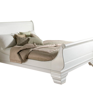 Best Selling Antique <b>White</b> French Mahogany <b>Bed</b> <b>Frame</b>, Modern Carved Teak Wood Furniture for Hotel/Villa/Apartment/Home - Product Image 6