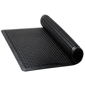 Black Rubber <b>Door</b> <b>Mat</b> Rectangle Non-Slip Industrial Style Indoor Outdoor Use Medium Thickness - Product Image 5