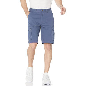 Shorts pour hommes en coton mélangé, couleur unie, ajustables, décontractés, tissage durable avec cordon de serrage, coupe classique, prix de gros - Product Image 1