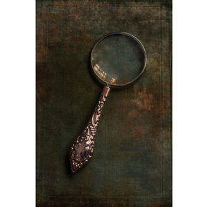 Lupa de mano estilo vintage con marco de latón macizo y mango de madera tallada, lupa antigua para lectura y noticias - Product Image 3